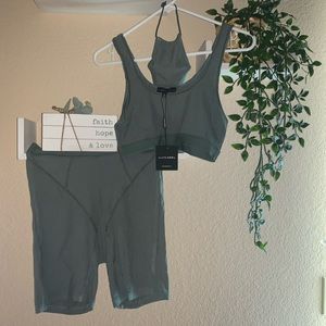 Cycling biker shorts and crop with mask set